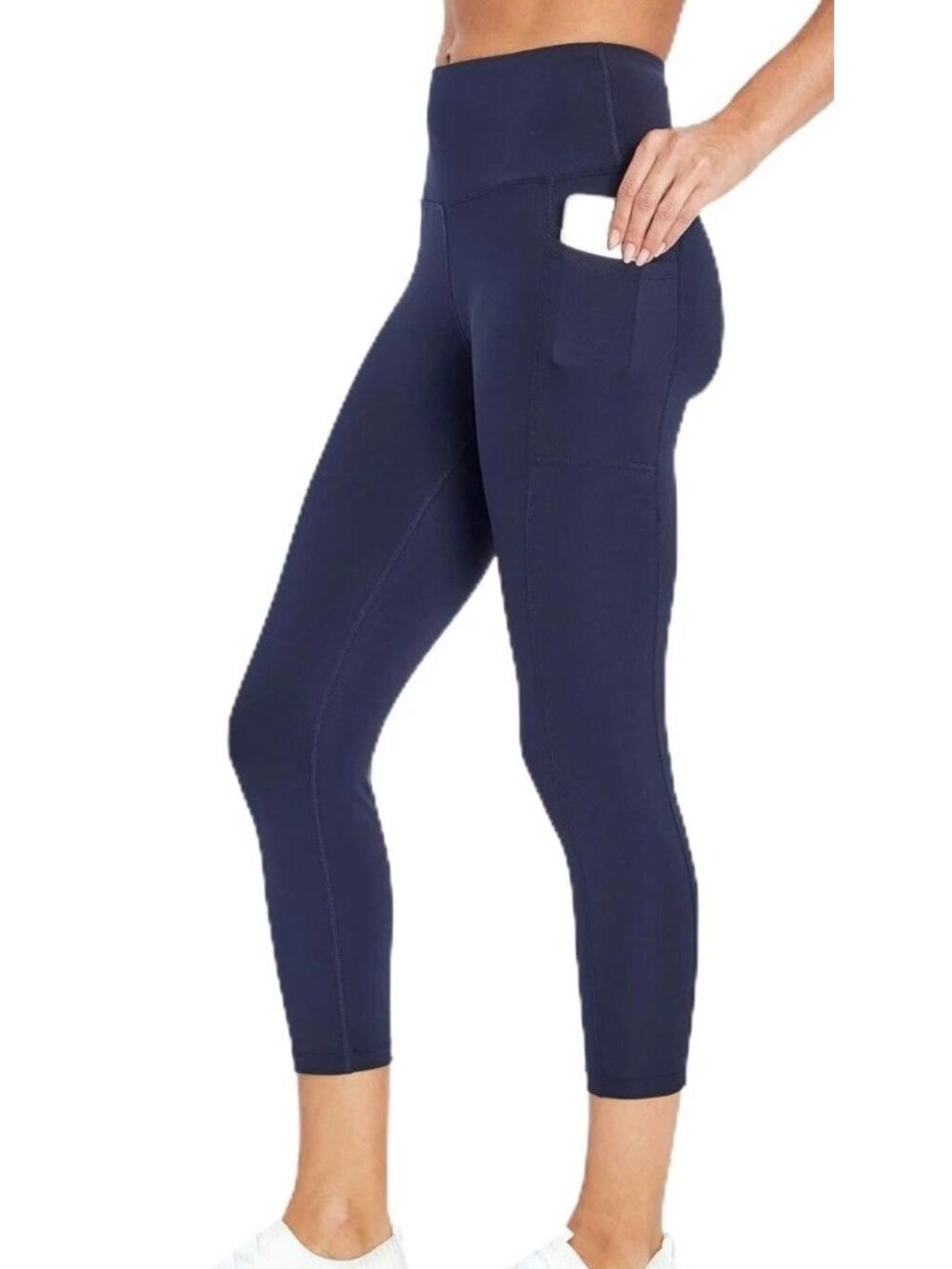 NWT Lukka Lux Ribbed Legging Women’s S Navy Moisture-Wicking With Side Pockets